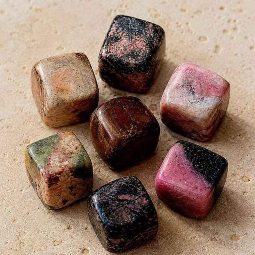 7 Polished Crystal Cube Set | Mixed Stone Decor